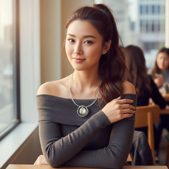 Supernova Mother Of Pearl Silver Necklace Supernova Mother Of Pearl Silver Necklace