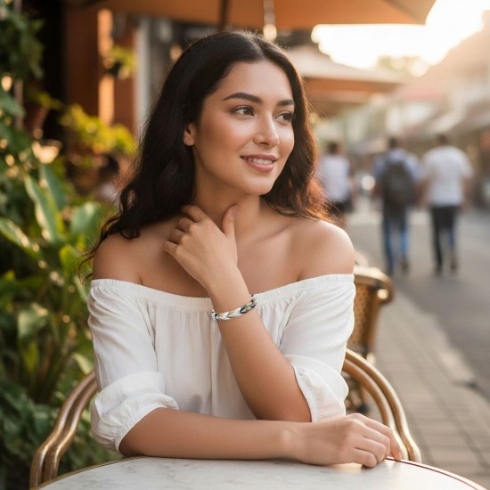 Marquetry Tri Tone Bracelet