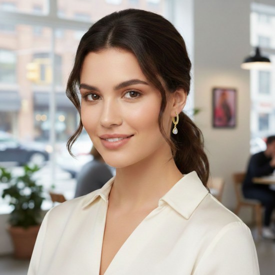 Kundur Zircon Gold Earrings