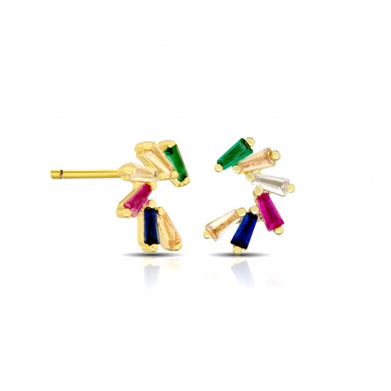 Marian Multicolor Zircon Gold Earrings Marian Multicolor Zircon Gold Earrings