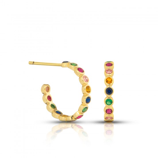 Ria Multicolour Zircon Gold Earrings
