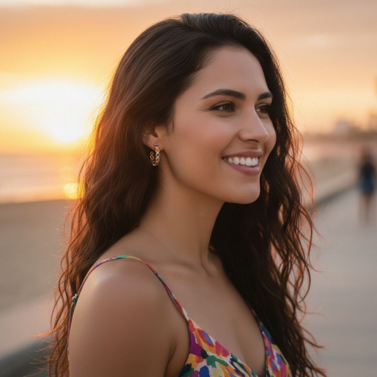 Ria Multicolour Zircon Gold Earrings