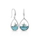 Green Beach Silver Earrings