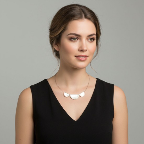 Maribar Mother Of Pearl Silver Necklace