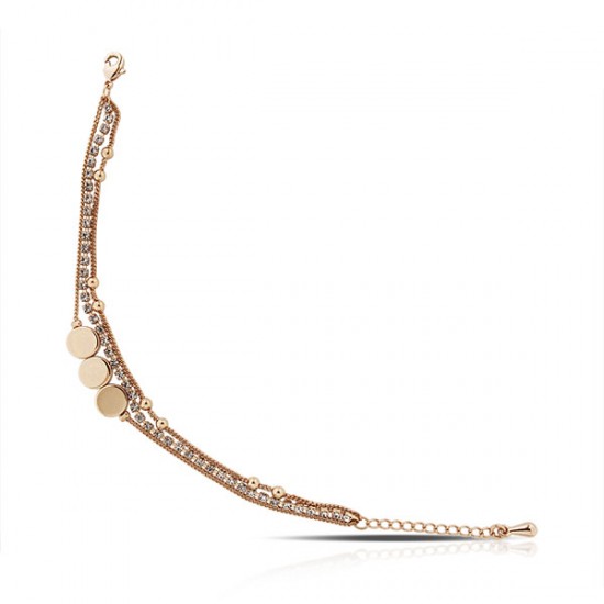 Multi Layered Rose Gold Crystal Bracelet