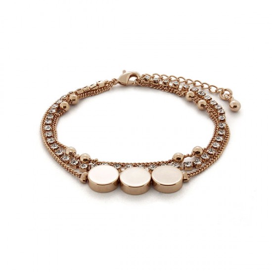 Multi Layered Rose Gold Crystal Bracelet