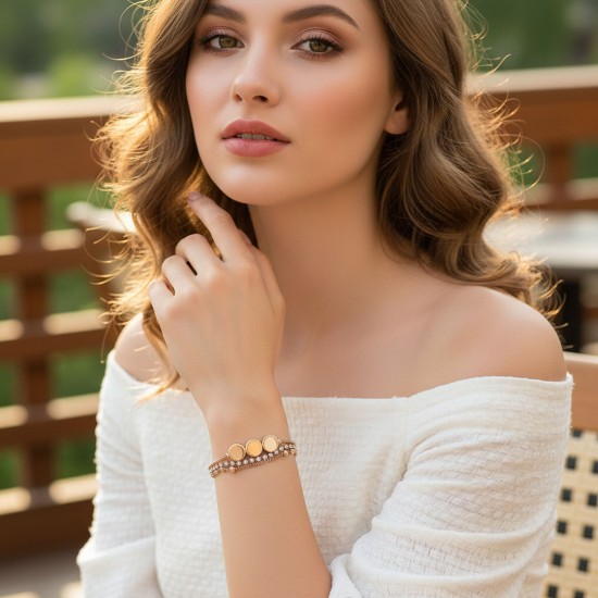 Multi Layered Rose Gold Crystal Bracelet