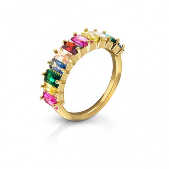 Cincin Emas Zirkon Multicolour Feta