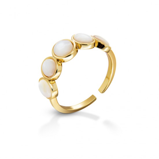 Ovi Mother of Pearl Gold Ring