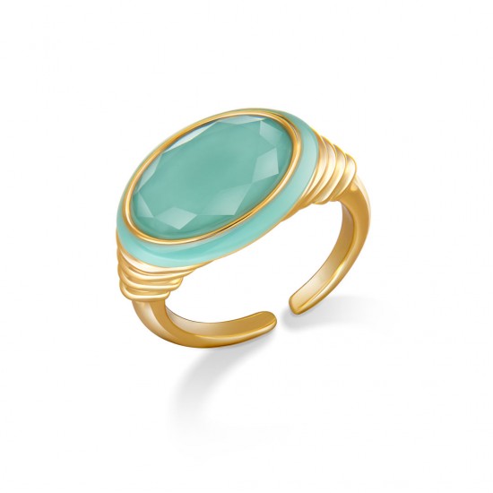 Oval Amazonite Gold Ring