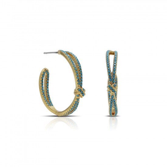 Turquoise Gold Hoop Earrings