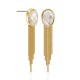 White Glass Gold Earrings