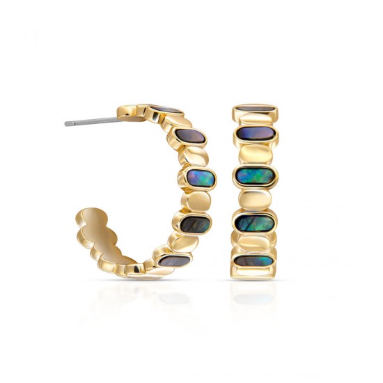 Row Mother of Pearl Gold Earrings