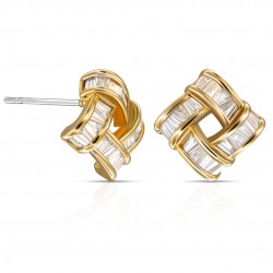 Pira Zircon Gold Earrings