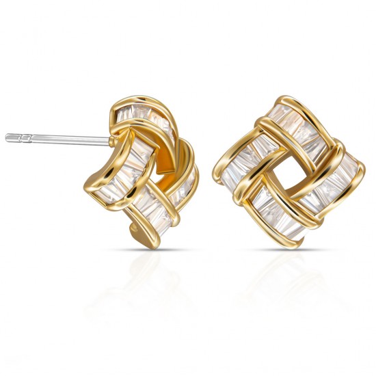 Pira Zircon Gold Earrings