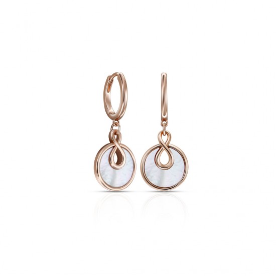 Infinito Mother Of Pearl Rose Gold Earrings Infinito Mother Of Pearl Rose Gold Earrings