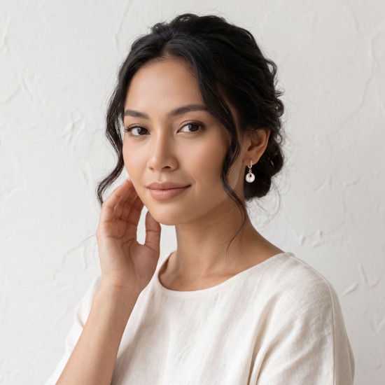 Infinito Mother Of Pearl Rose Gold Earrings Infinito Mother Of Pearl Rose Gold Earrings