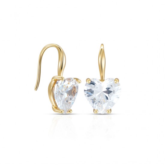 Liebe Zircon Gold Earrings