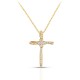 Cross Zircon Gold Necklace