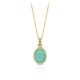 Kalung Emas Oval Amazonite