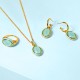 Kalung Emas Oval Amazonite