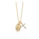Maria Cross Zircon Gold Necklace