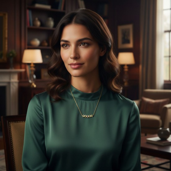 Row Mother Of Pearl Gold Necklace