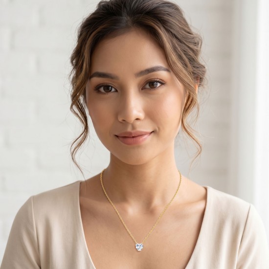 Liebe Zircon Gold Necklace