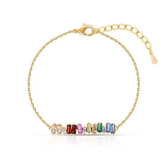 Gelang Emas Zirkon Multicolour Feta