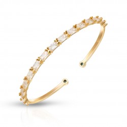Baguette Line Zircon Gold Bracelet