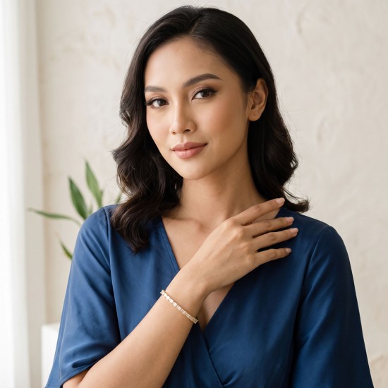 Baguette Line Zircon Gold Bracelet Baguette Line Zircon Gold Bracelet