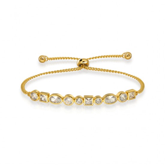 Geo Zircon Gold Bracelet