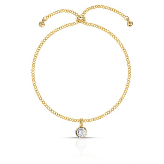 Solitaire Zircon Gold Bracelet