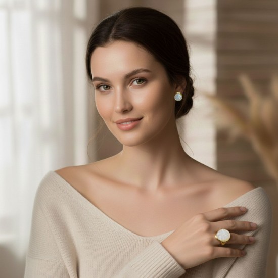 Isola Mother of Pearl Gold Earrings