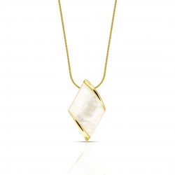 Squarice Mother Of Pearl Gold Necklace