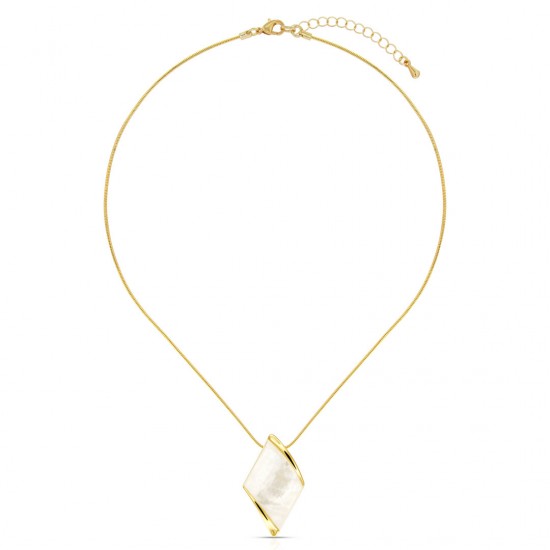 Squarice Mother Of Pearl Gold Necklace