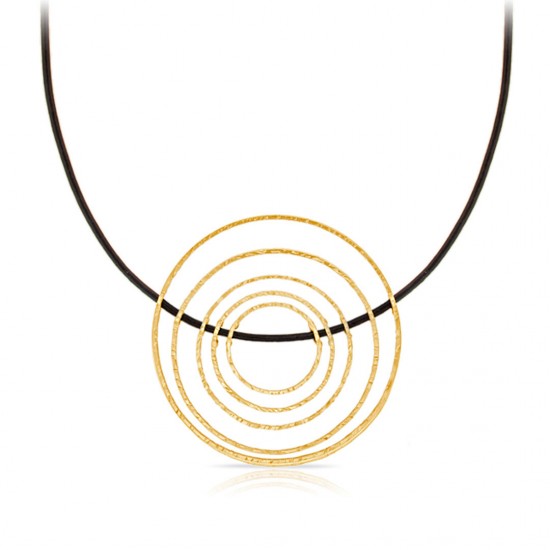 Moven Gold Leather Necklace