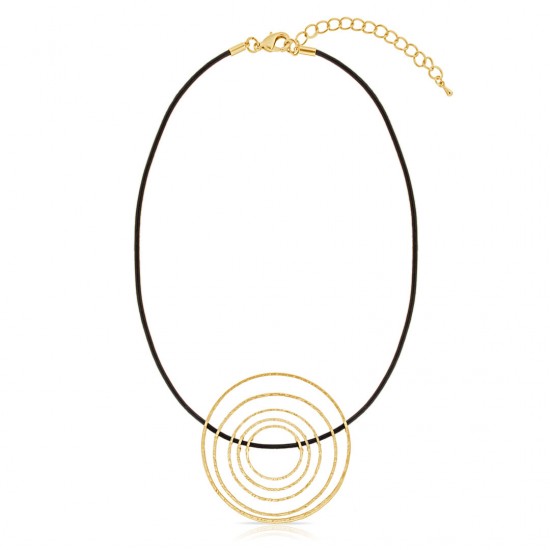 Moven Gold Leather Necklace
