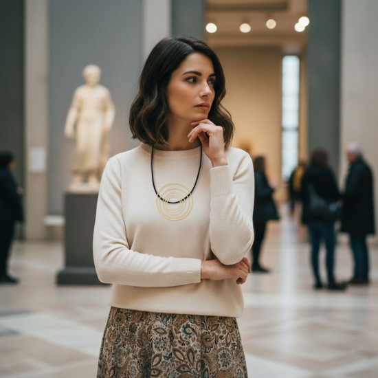 Moven Gold Leather Necklace